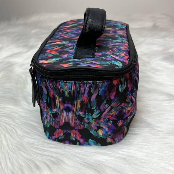 Nicole Miller New York Multi Color Train Case Cosmetic Case Beauty Bag Organizer - Picture 4 of 14